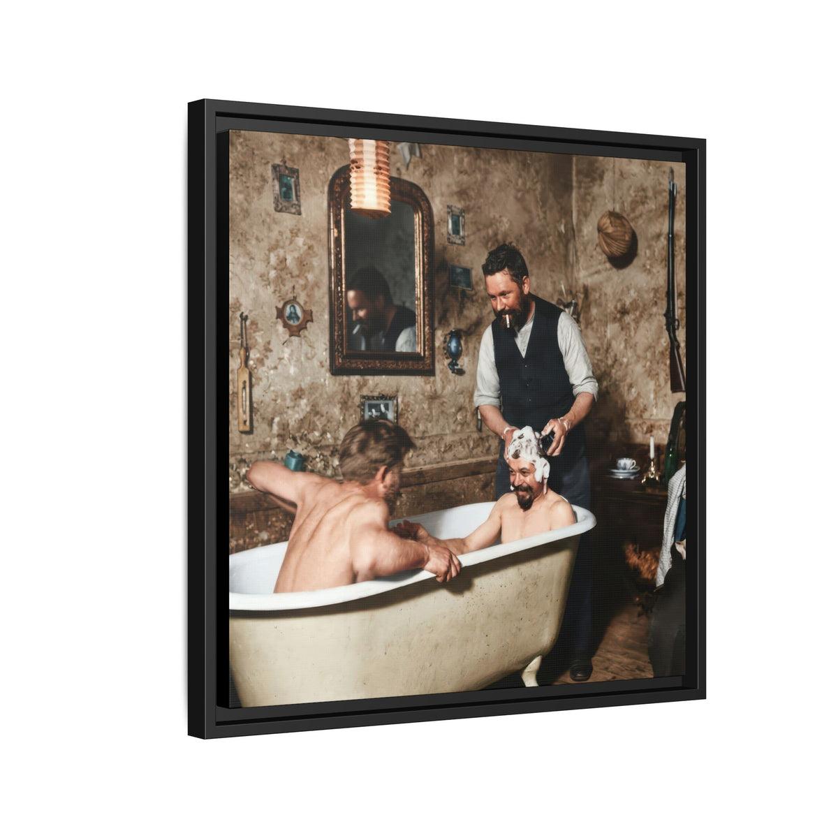 hommes 031 | Framed Vintage Photo - Matte Canvas2