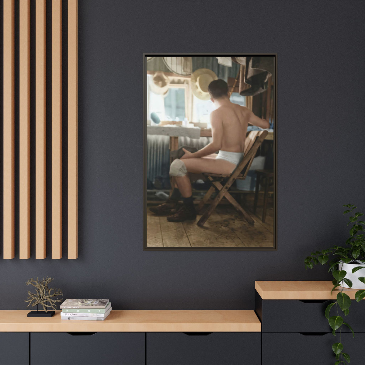 celibataire 022 | Framed Vintage Photo - Matte Canvas