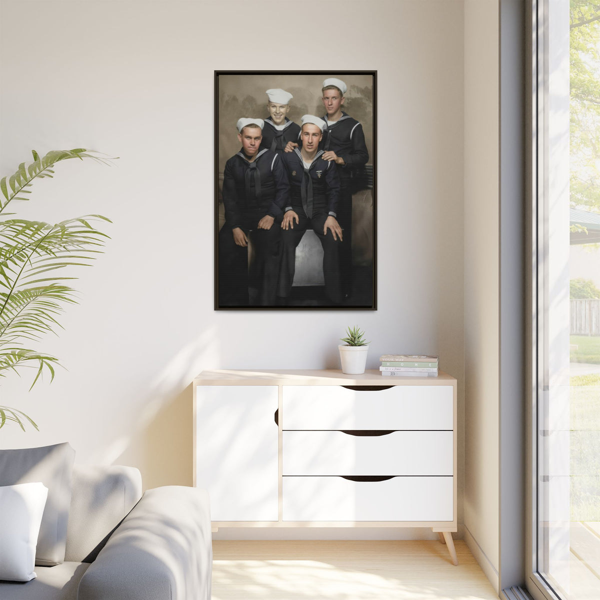 hommes 011 | Framed Vintage Photo - Matte Canvas