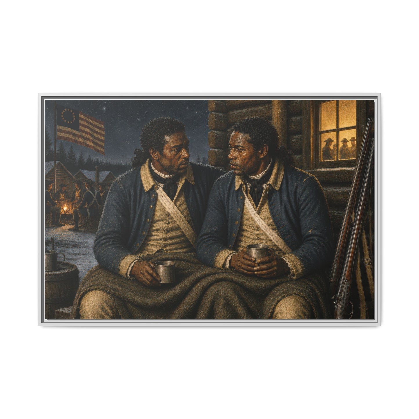 Historical oil-style portrait of Black Patriots during the American Revolution from the Companions of Liberty collection. 