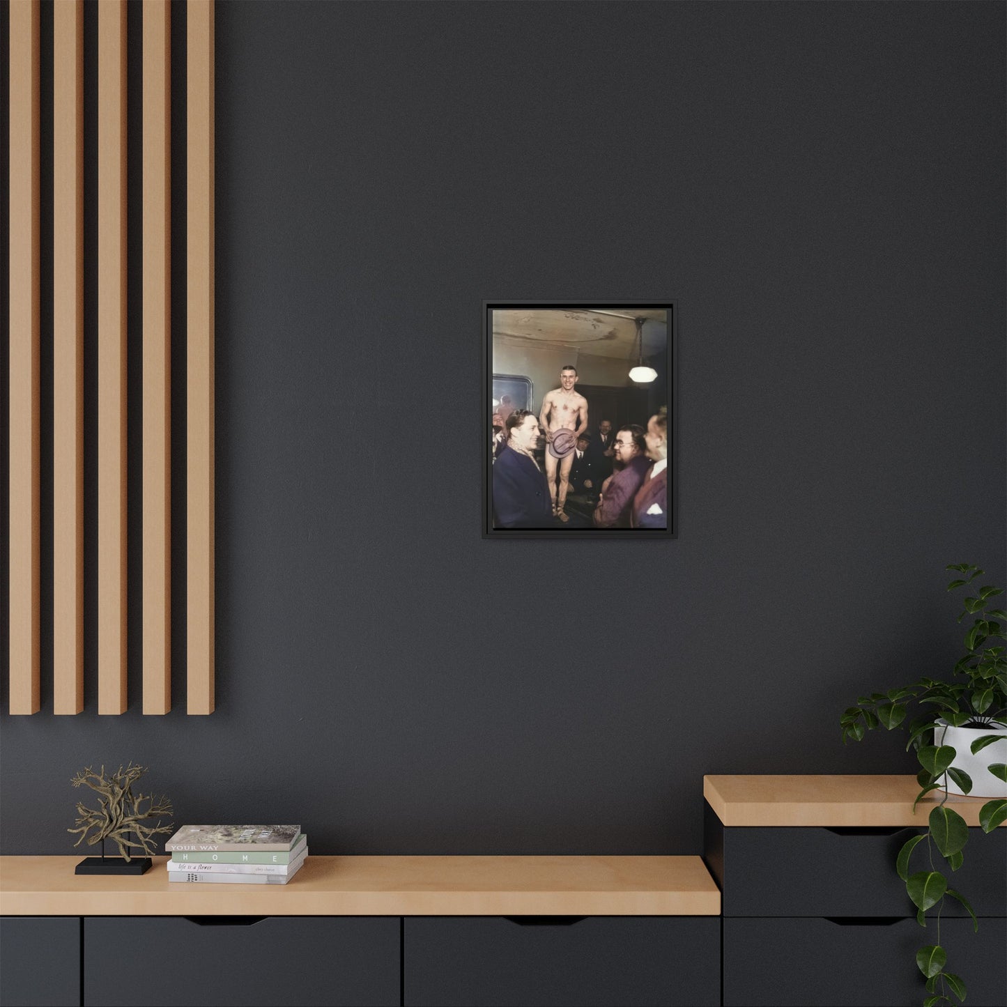 hommes 017 | Framed Vintage Photo - Matte Canvas