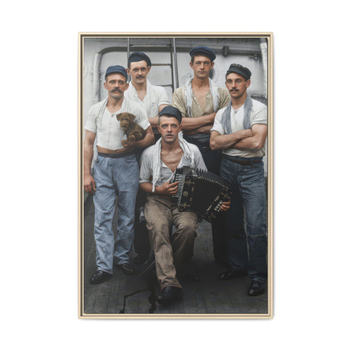 hommes 002 | Framed Vintage Photo - Matte Canvas