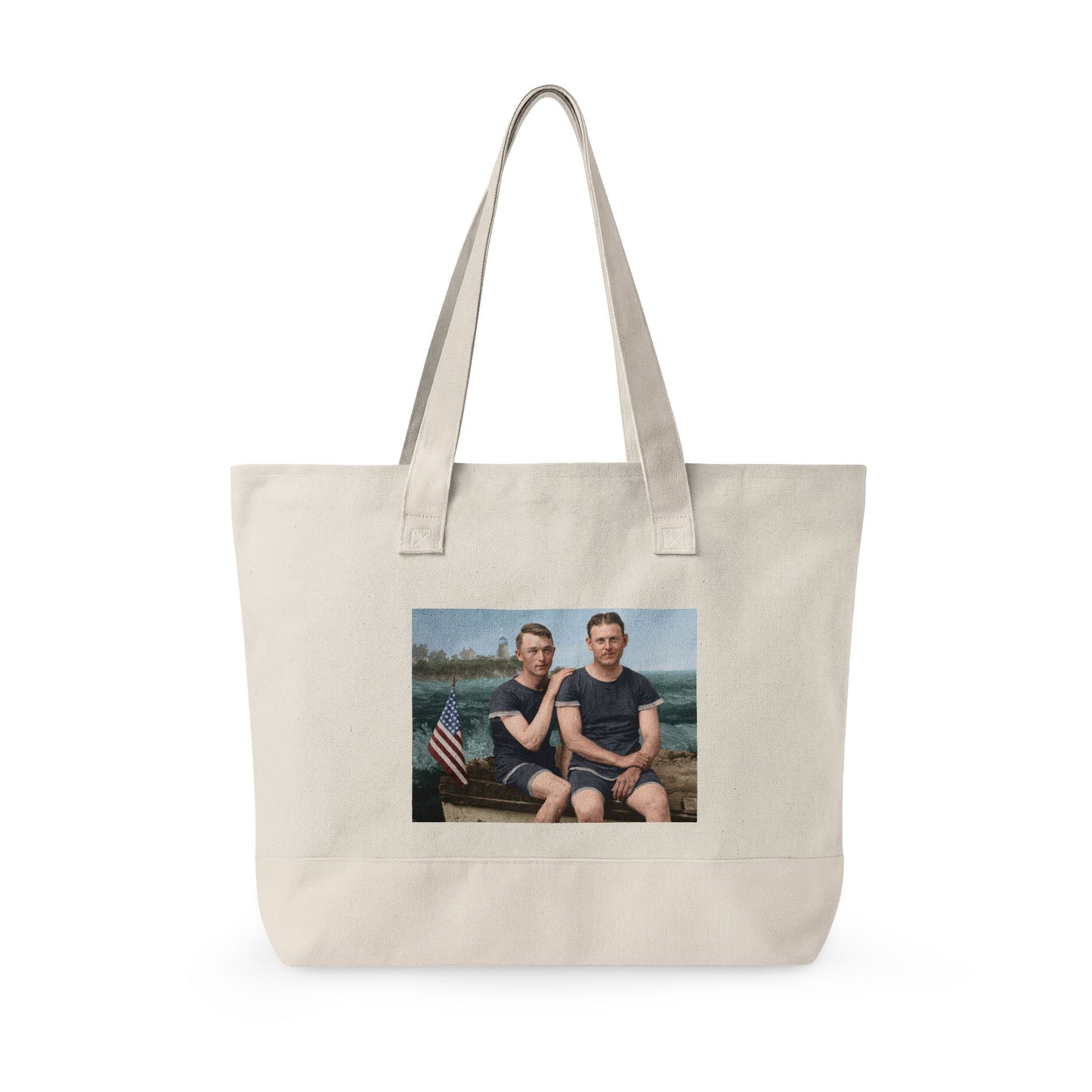 Restored vintage beach companions tote bag 