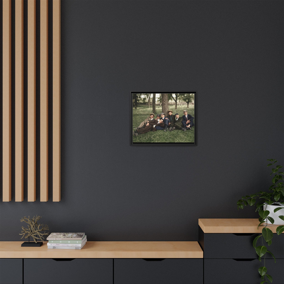 hommes 005 | Framed Vintage Photo - Matte Canvas