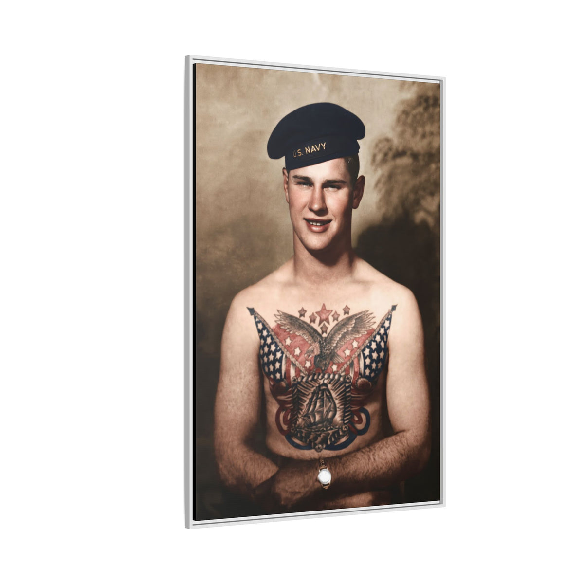 celibataire 037 | Framed Vintage Photo - Matte Canvas