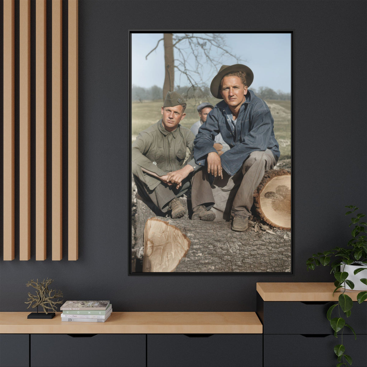hommes 020 | Framed Vintage Photo - Matte Canvas