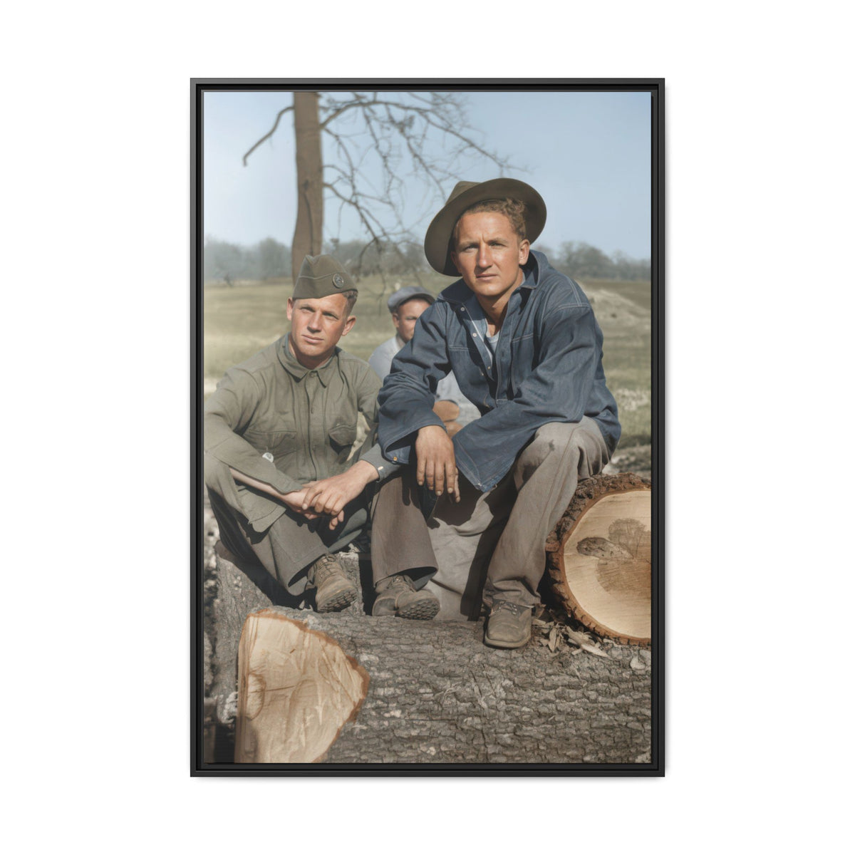 hommes 020 | Framed Vintage Photo - Matte Canvas