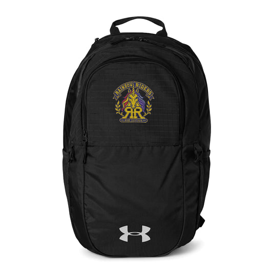 Shop the Rainbow Riders Ride Together embroidered unicorn backpack with 25L capacity, water-resistant fabric, organized storage, and hidden ball net.