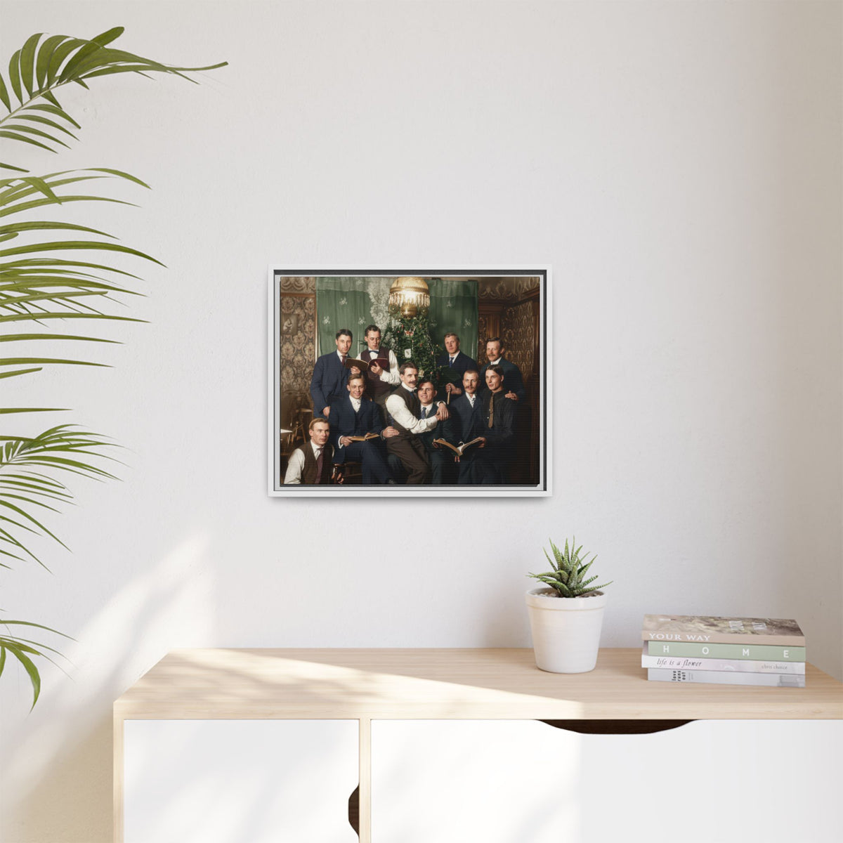 hommes 001 | Framed Vintage Photo - Matte Canvas