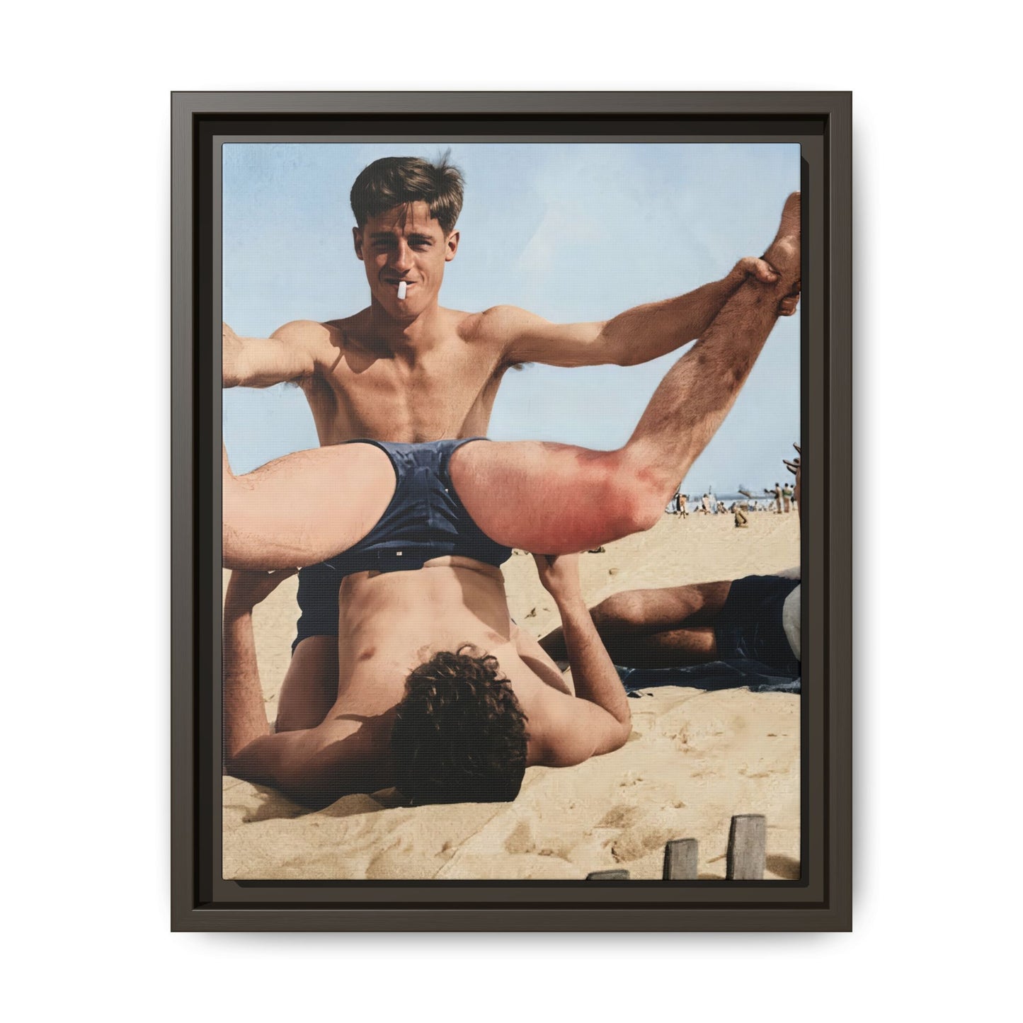 early 20th century beach scene dynamic movement historical photo 