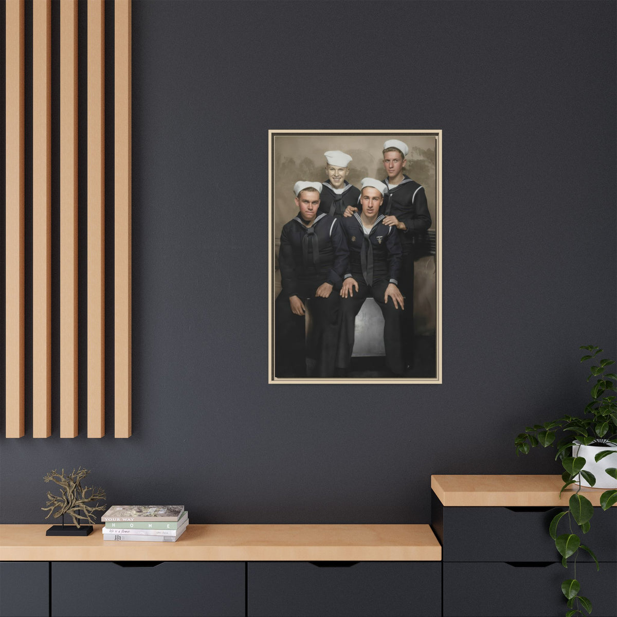 hommes 011 | Framed Vintage Photo - Matte Canvas