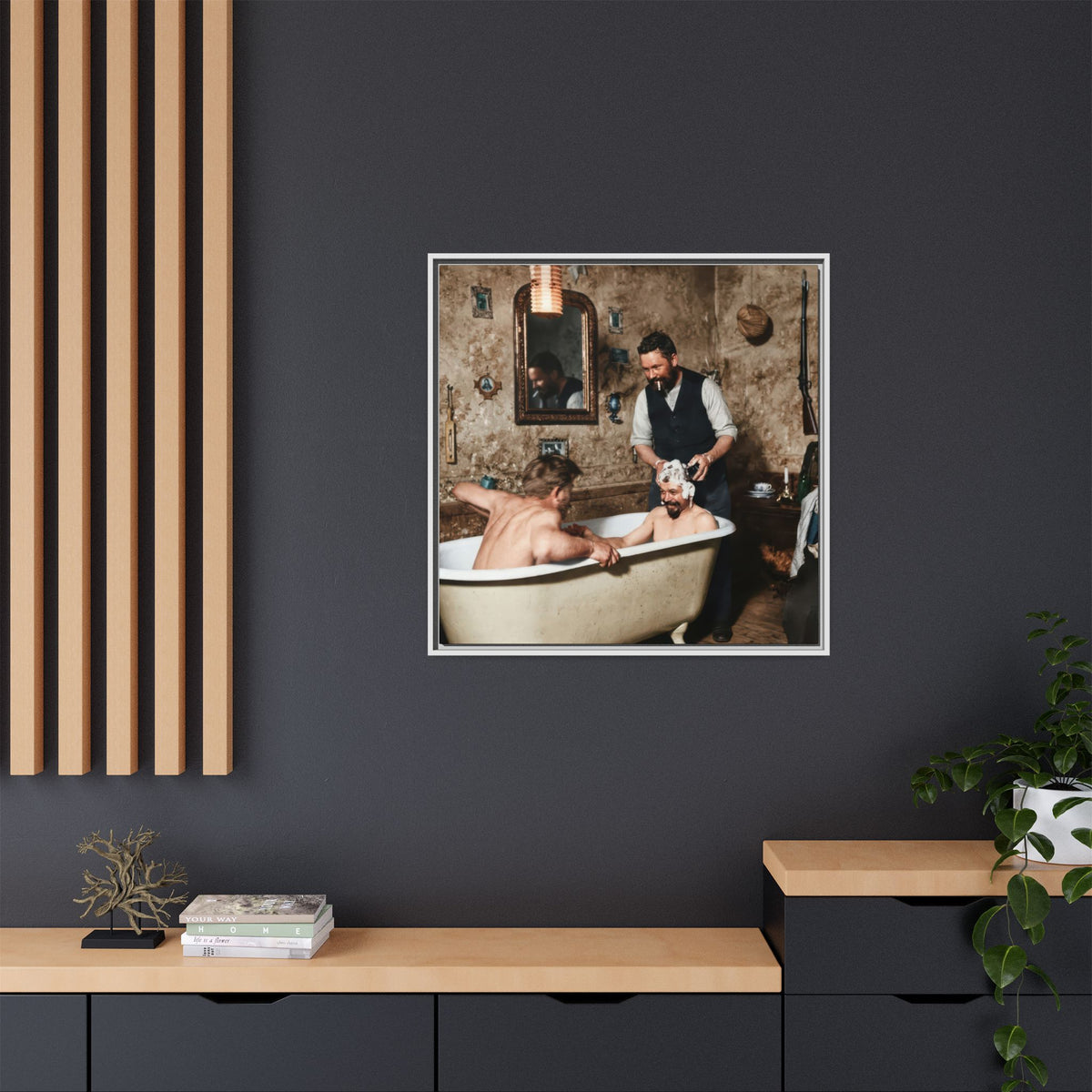 hommes 031 | Framed Vintage Photo - Matte Canvas2