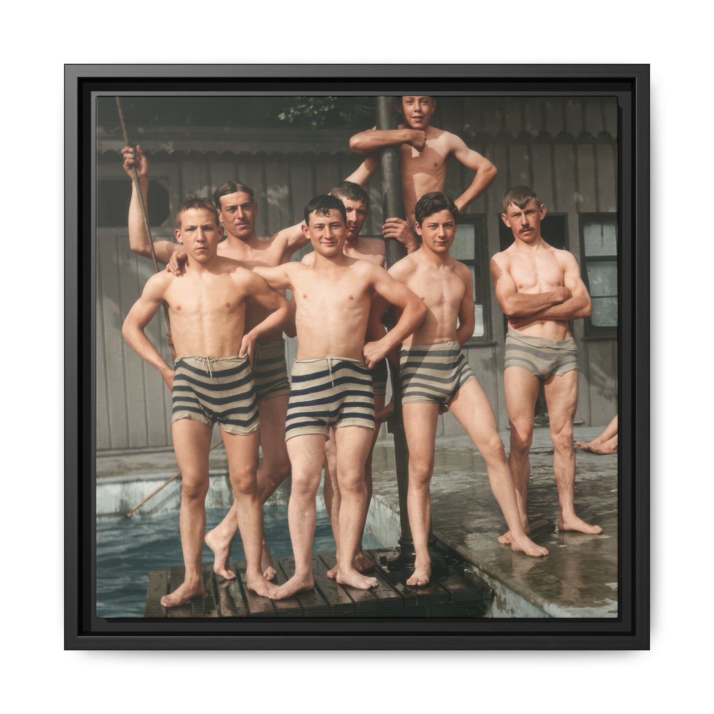 vintage athletic group wall art framed canvas 