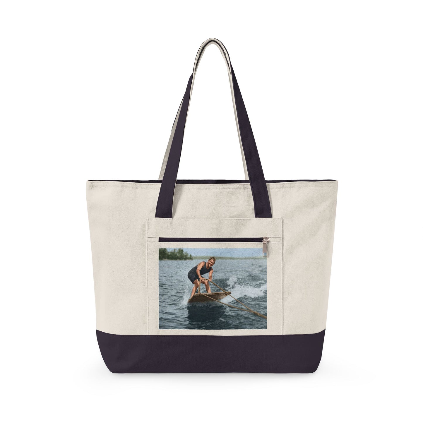 Beach Day Zippered Canvas Tote | nager 015