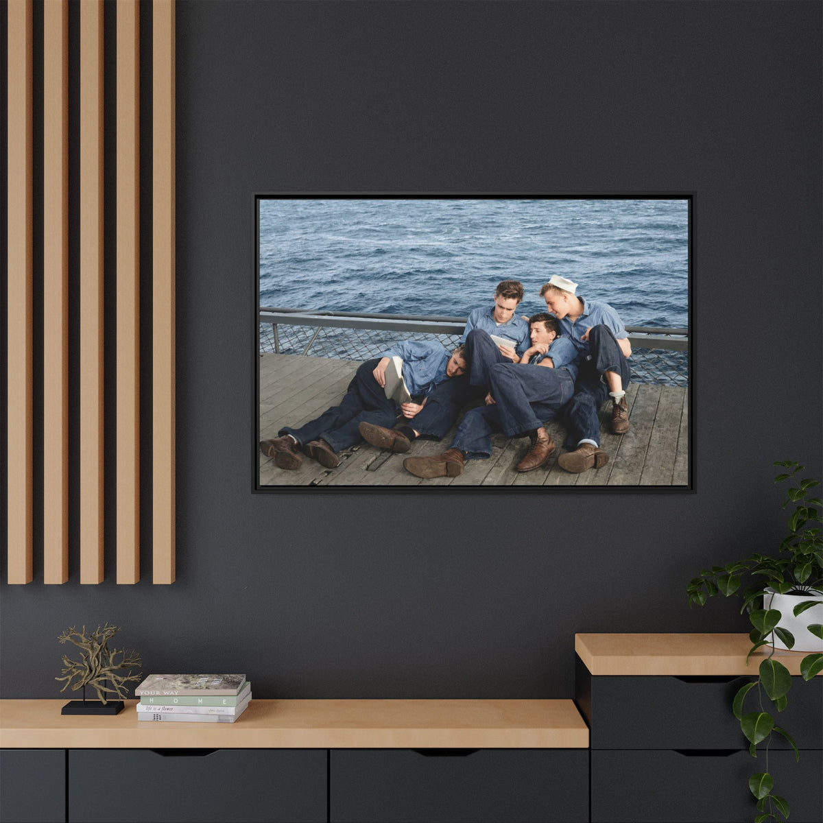 hommes 025 | Framed Vintage Photo - Matte Canvas