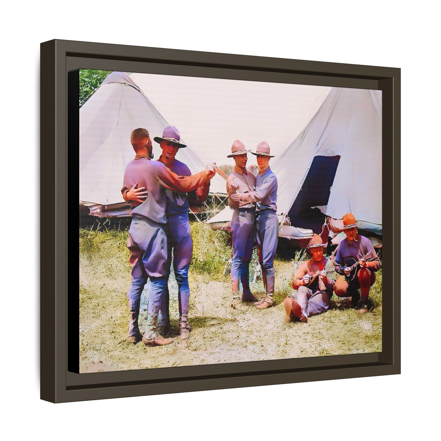 hommes 006 | Framed Vintage Photo - Matte Canvas