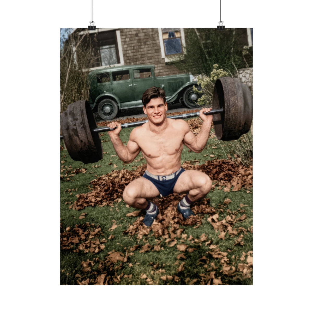Vintage Strongman Weightlifting Matte Vertical Poster
