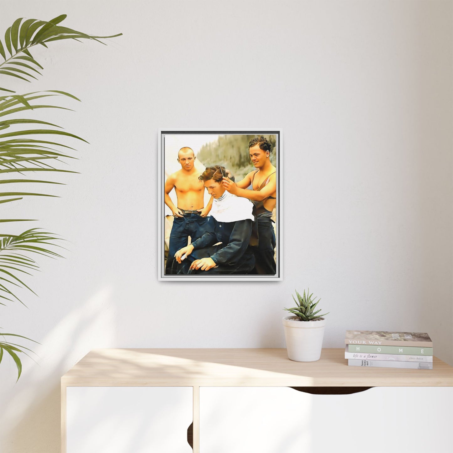 hommes 008 | Framed Vintage Photo - Matte Canvas