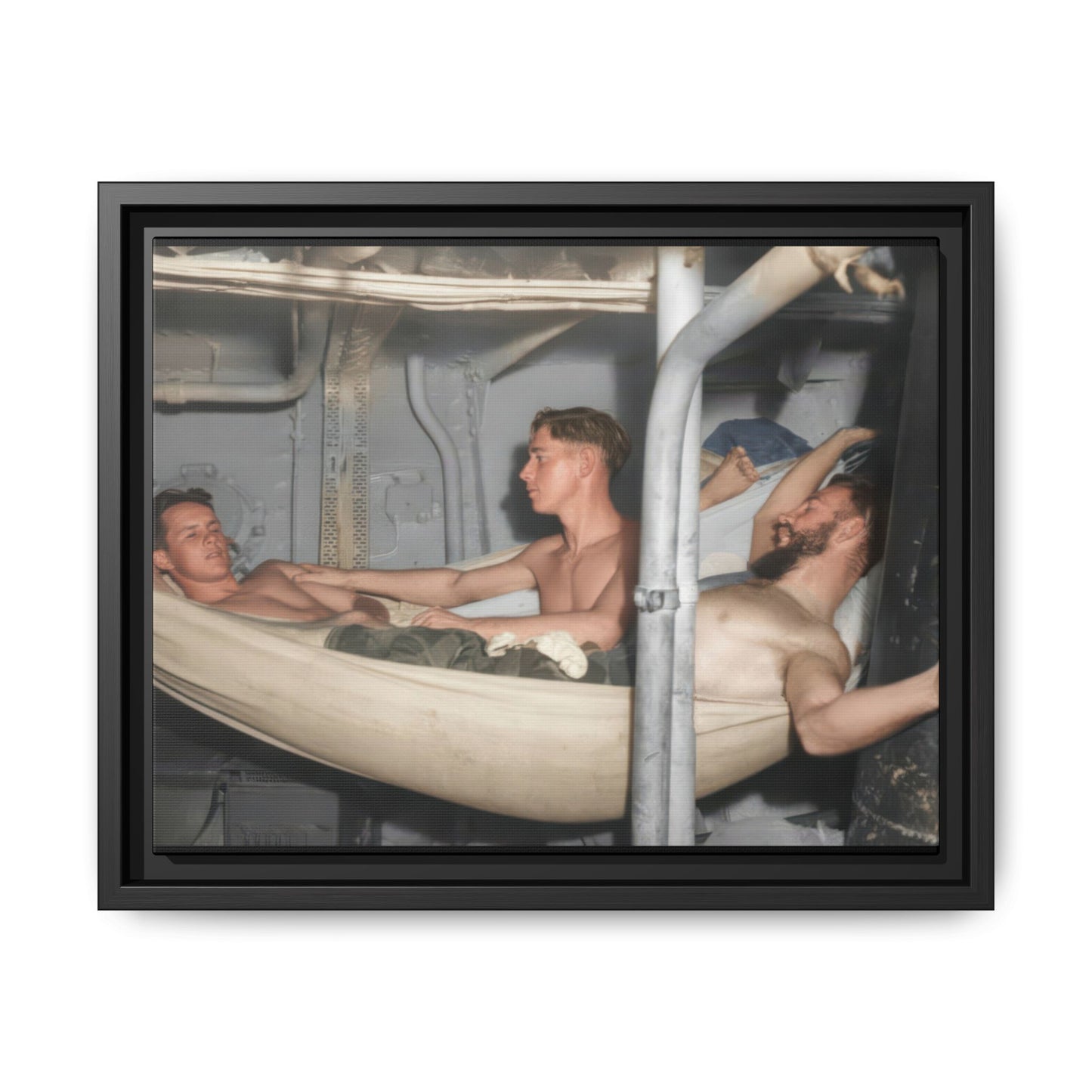 hommes 004 | Framed Vintage Photo - Matte Canvas