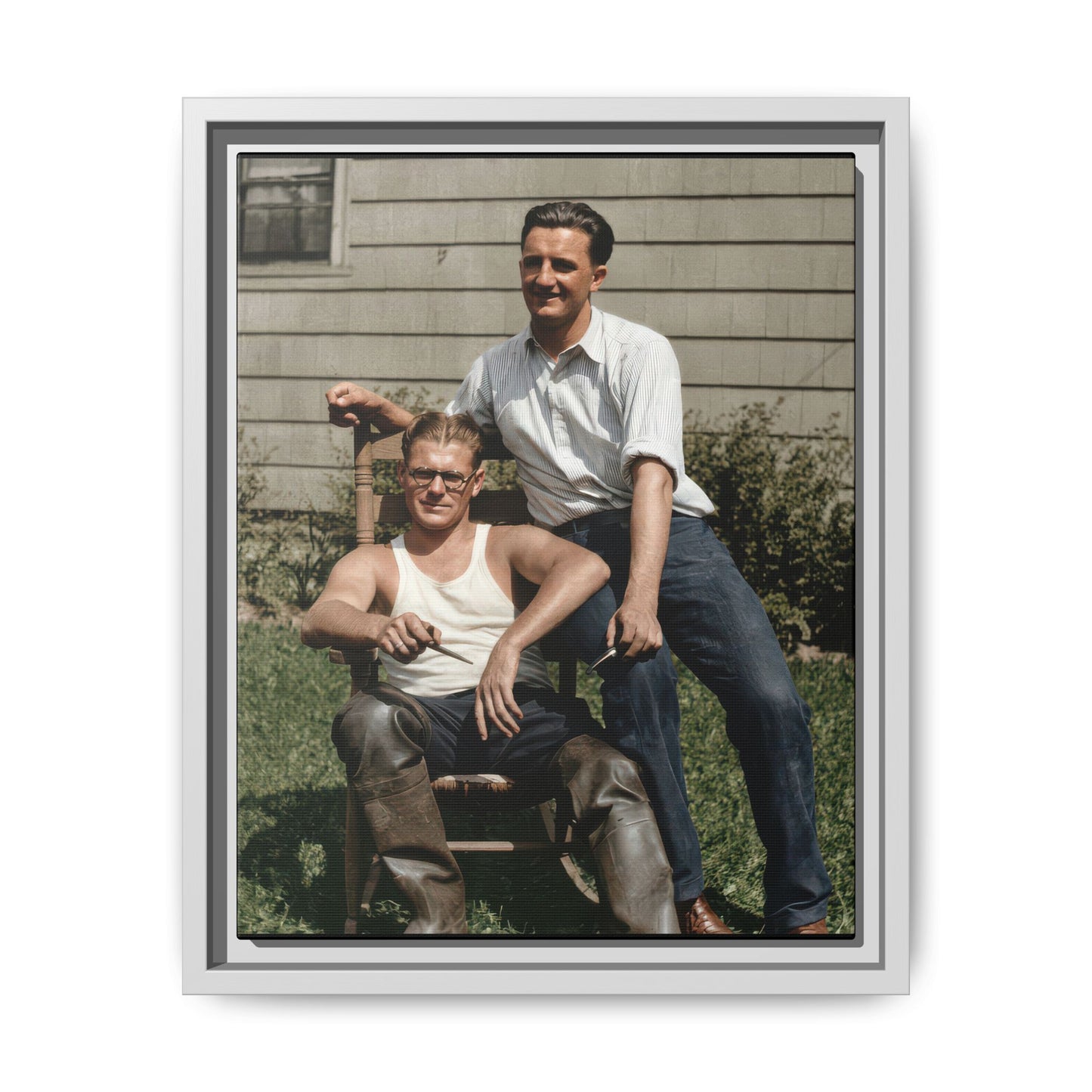 Mid-century archival portrait reproduced as framed canvas wall art