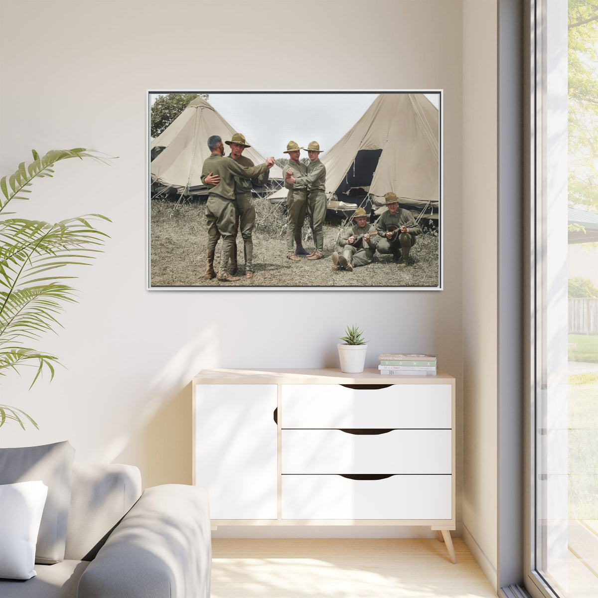hommes 006 | Framed Vintage Photo - Matte Canvas