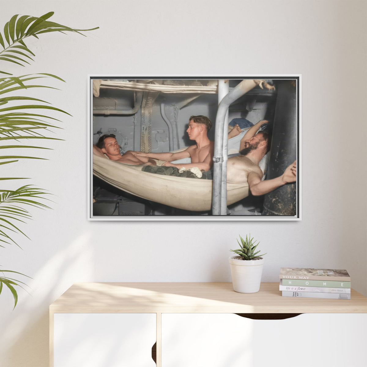 hommes 004 | Framed Vintage Photo - Matte Canvas