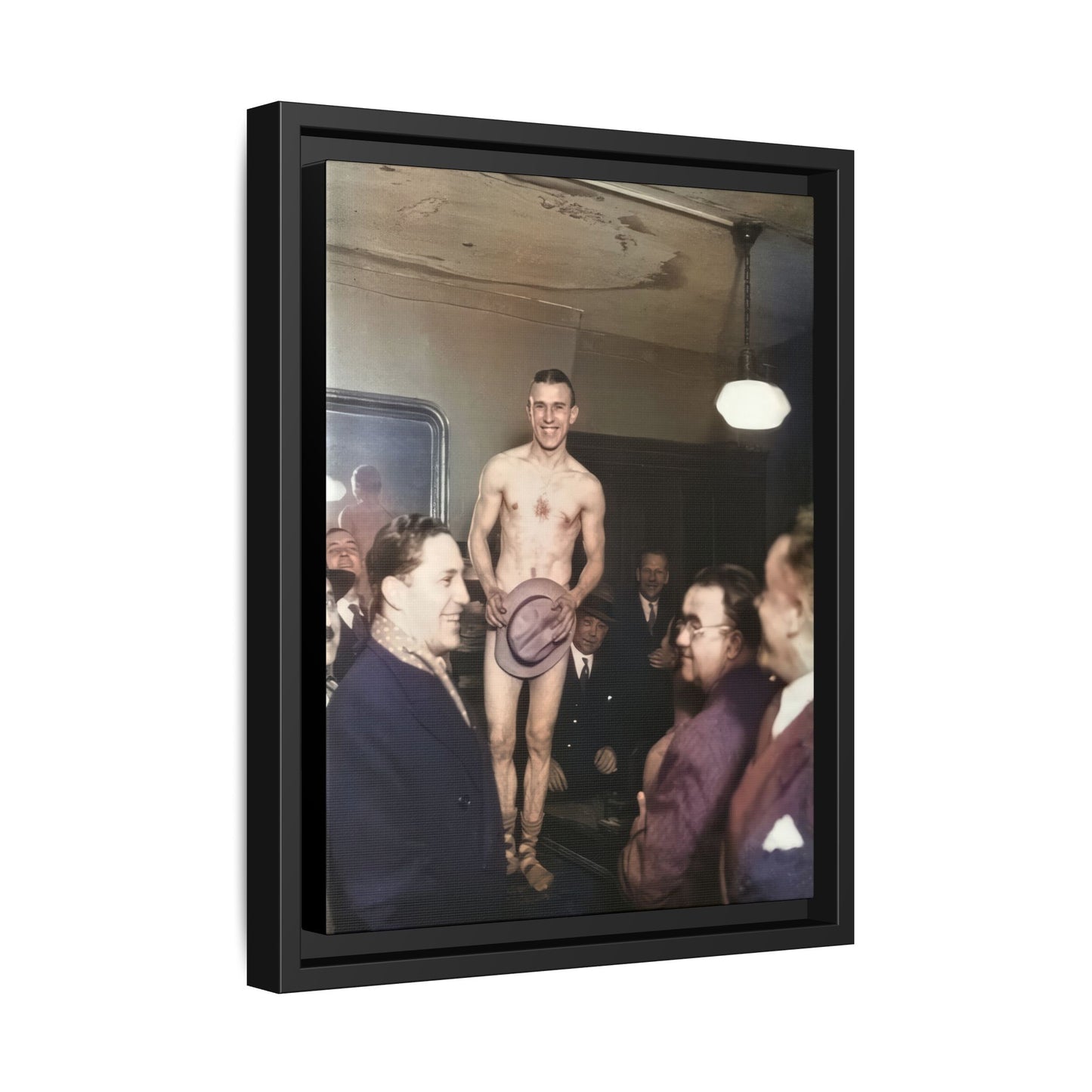 hommes 017 | Framed Vintage Photo - Matte Canvas