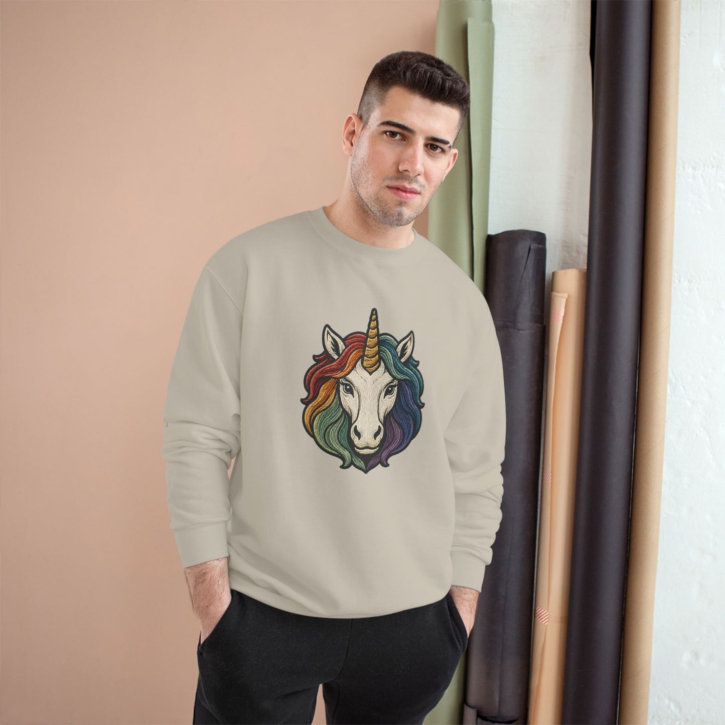 Champion | Rainbow Riders Muted Pride Unicorn Crewneck Sweatshirt