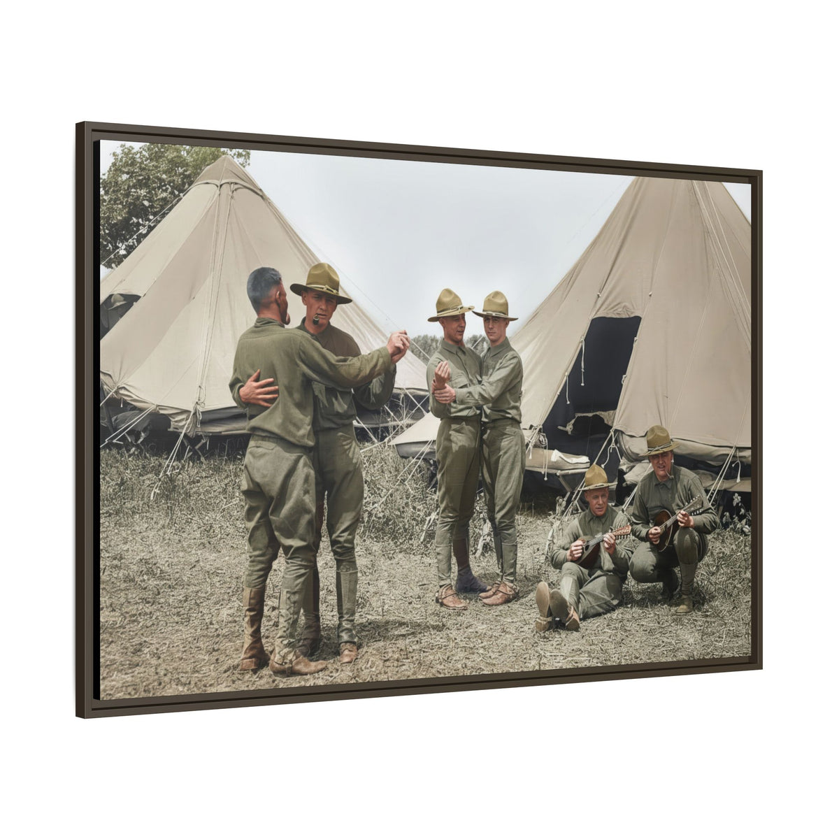 hommes 006 | Framed Vintage Photo - Matte Canvas