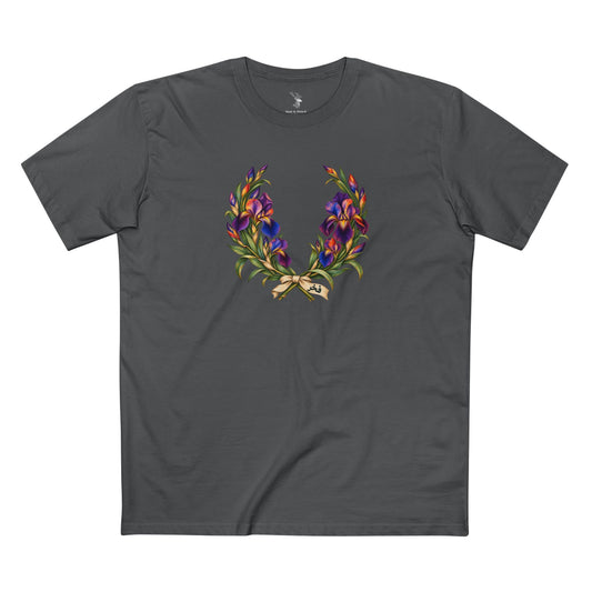 Palestinian Faqqua Iris Pride T-Shirt | Arabic Fakhr Laurel Wreath Tee