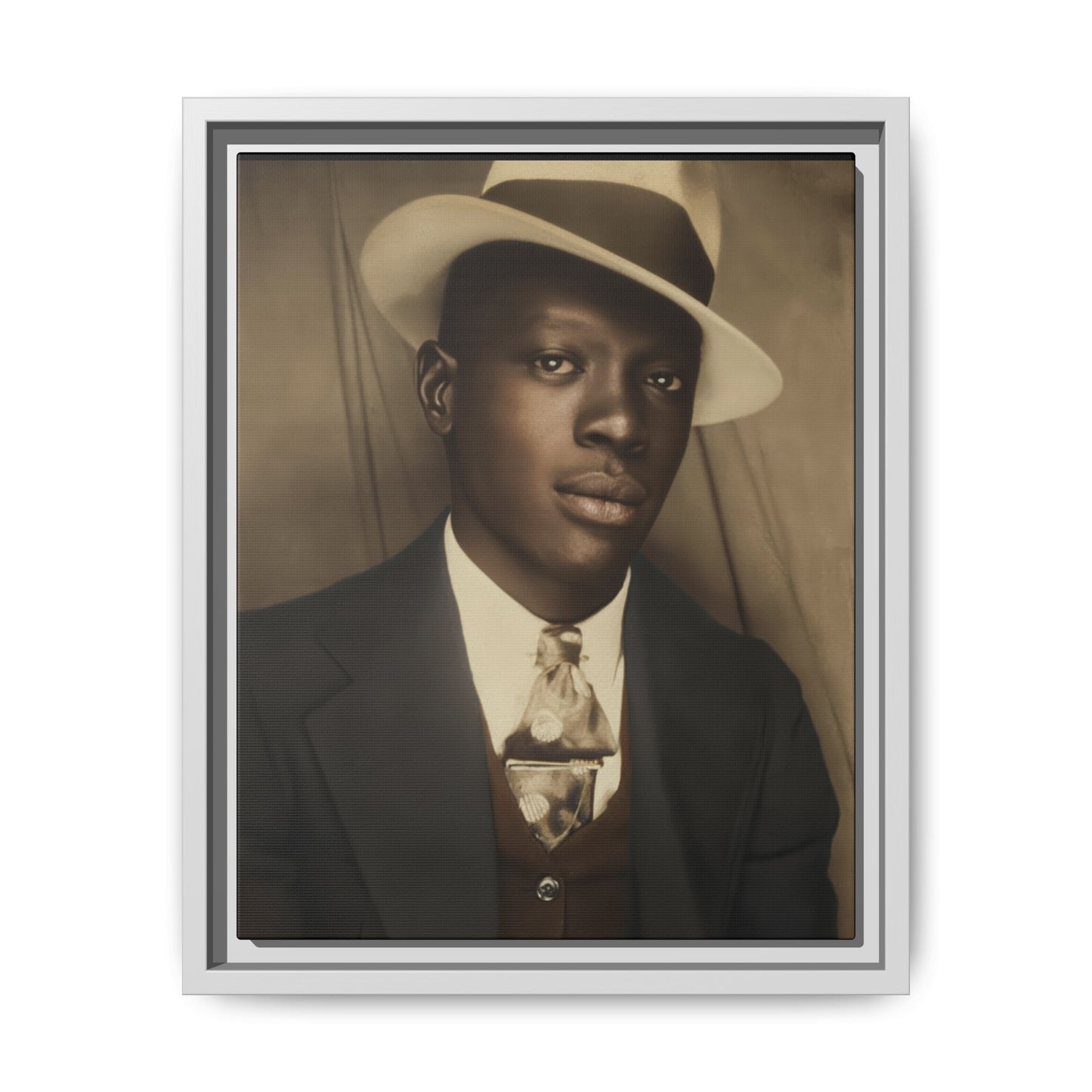 celibataire 019 | Framed Vintage Photo - Matte Canvas