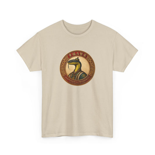 Yellow-bellied Sea Snake lunar zodiac shirt with 幸福与繁荣 text 