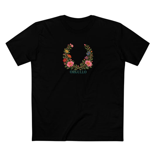 Dominican Bayahibe Rose Pride T-Shirt | ORGULLO Botanical Laurel Wreath Tee