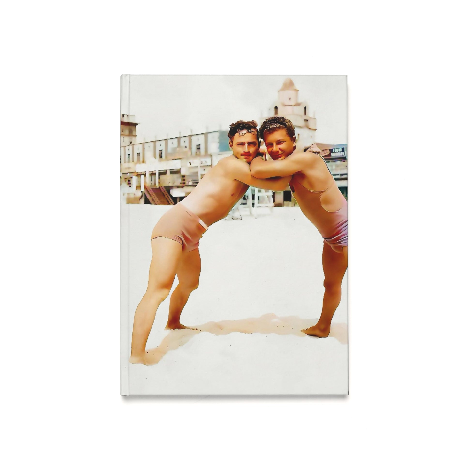 nager 014 | Hardcover Journal Gay Vintage Photo Couple Beach Swim Suit Queer LGBTQ Present