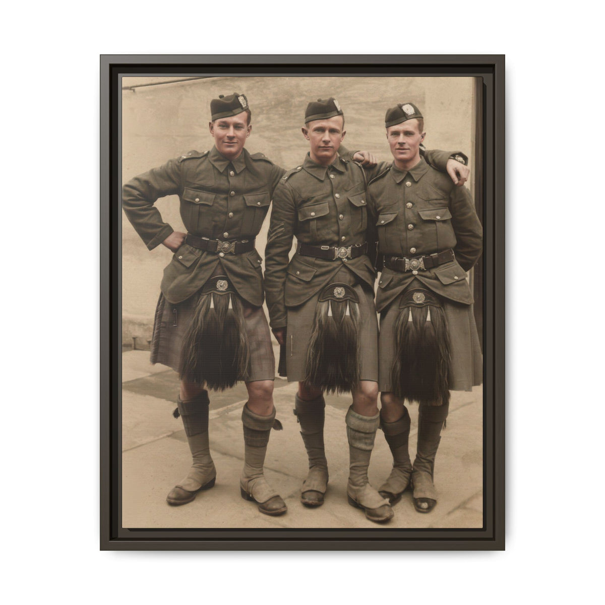 hommes 014 | Framed Vintage Photo - Matte Canvas