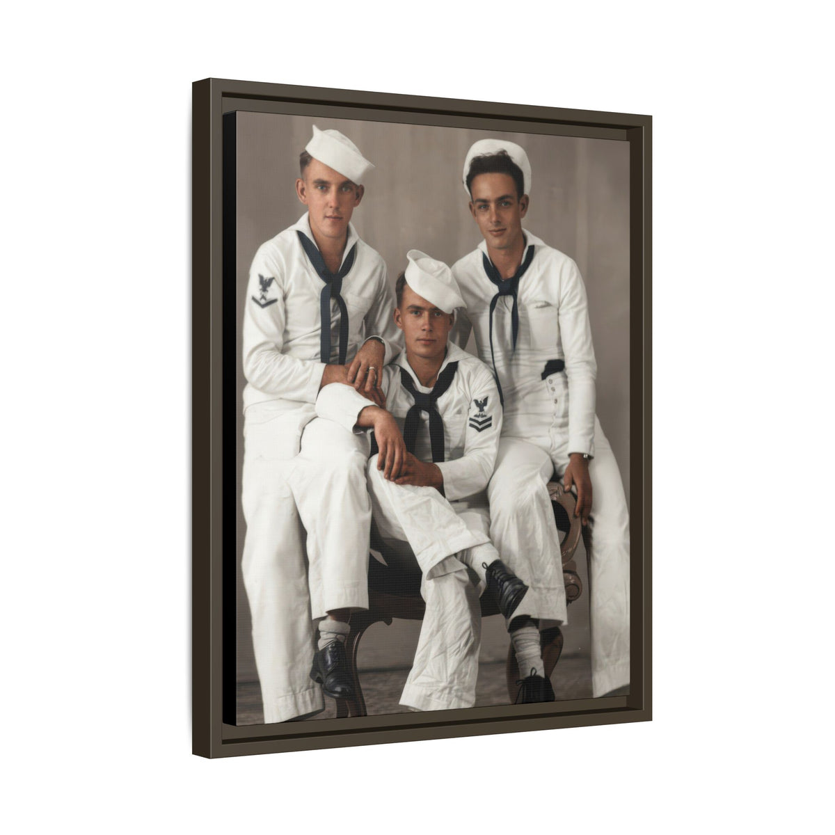 hommes 008 | Framed Vintage Photo - Matte Canvas