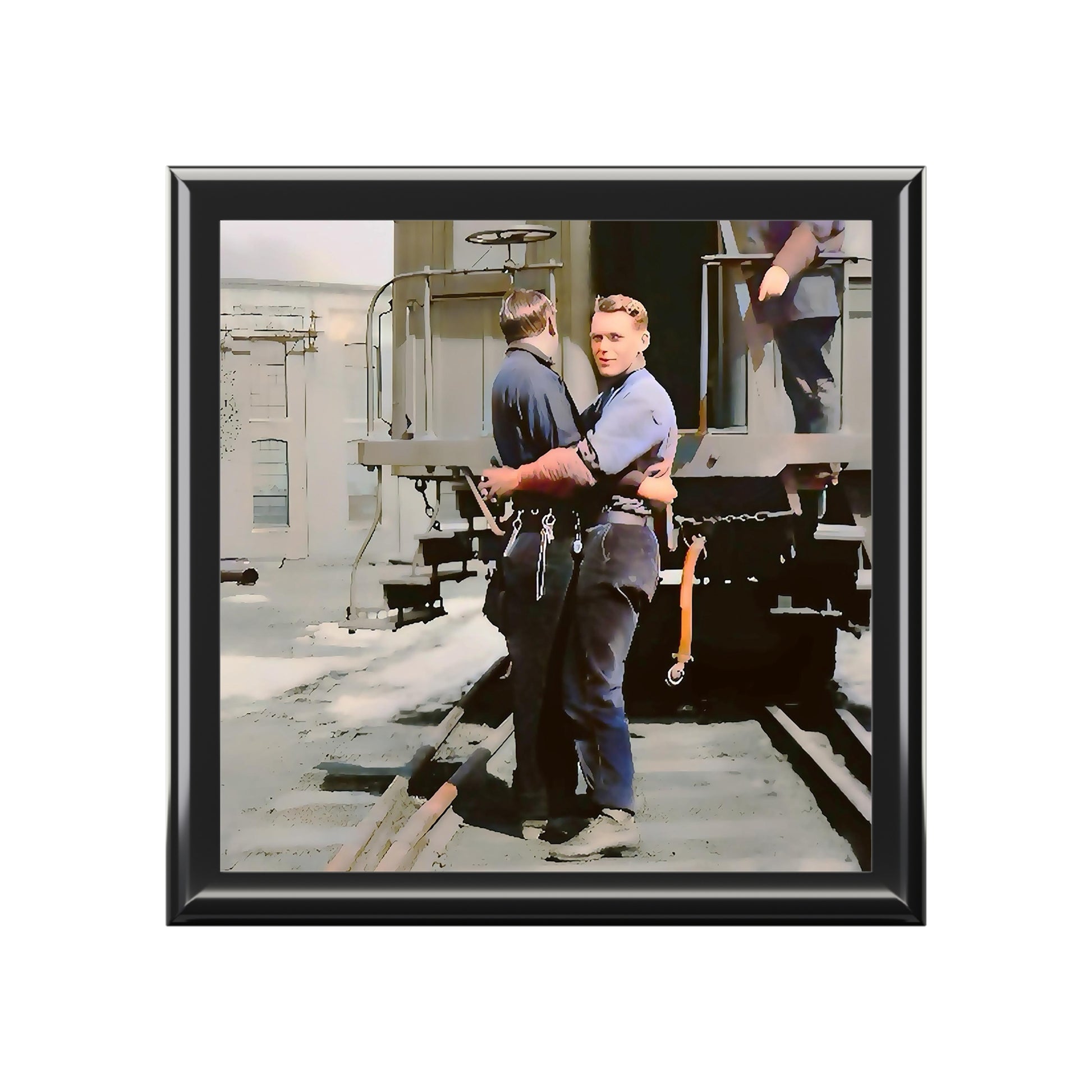 paire 018 | Keepsake Box Vintage Gay Couple Queer Railroad Workers Outdoor Train L Train Chicago