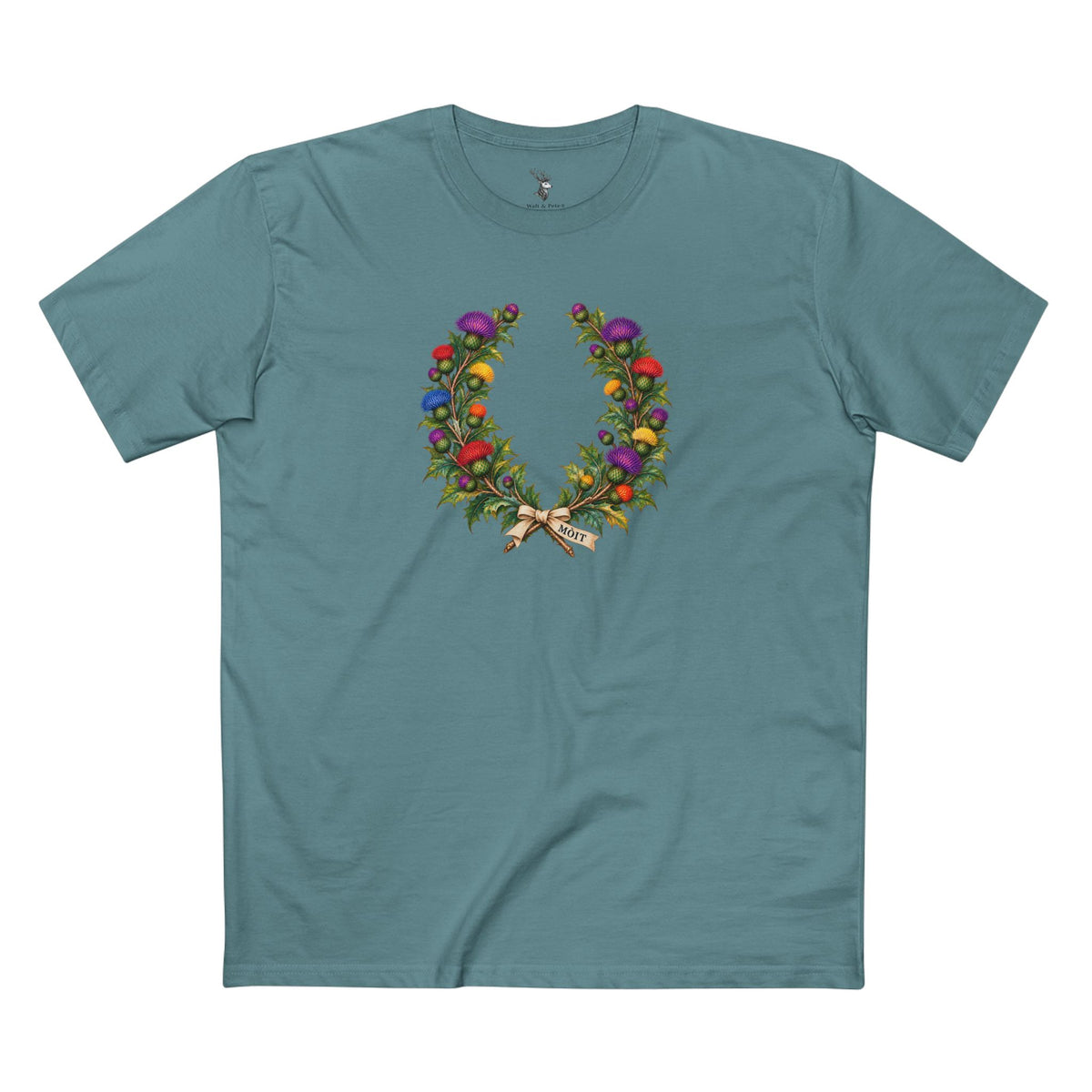 Scottish Thistle Mòit Pride T-Shirt | LGBTQ+ Gaelic Laurel Wreath Tee