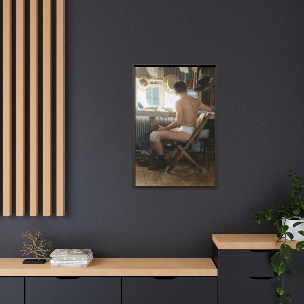celibataire 022 | Framed Vintage Photo - Matte Canvas
