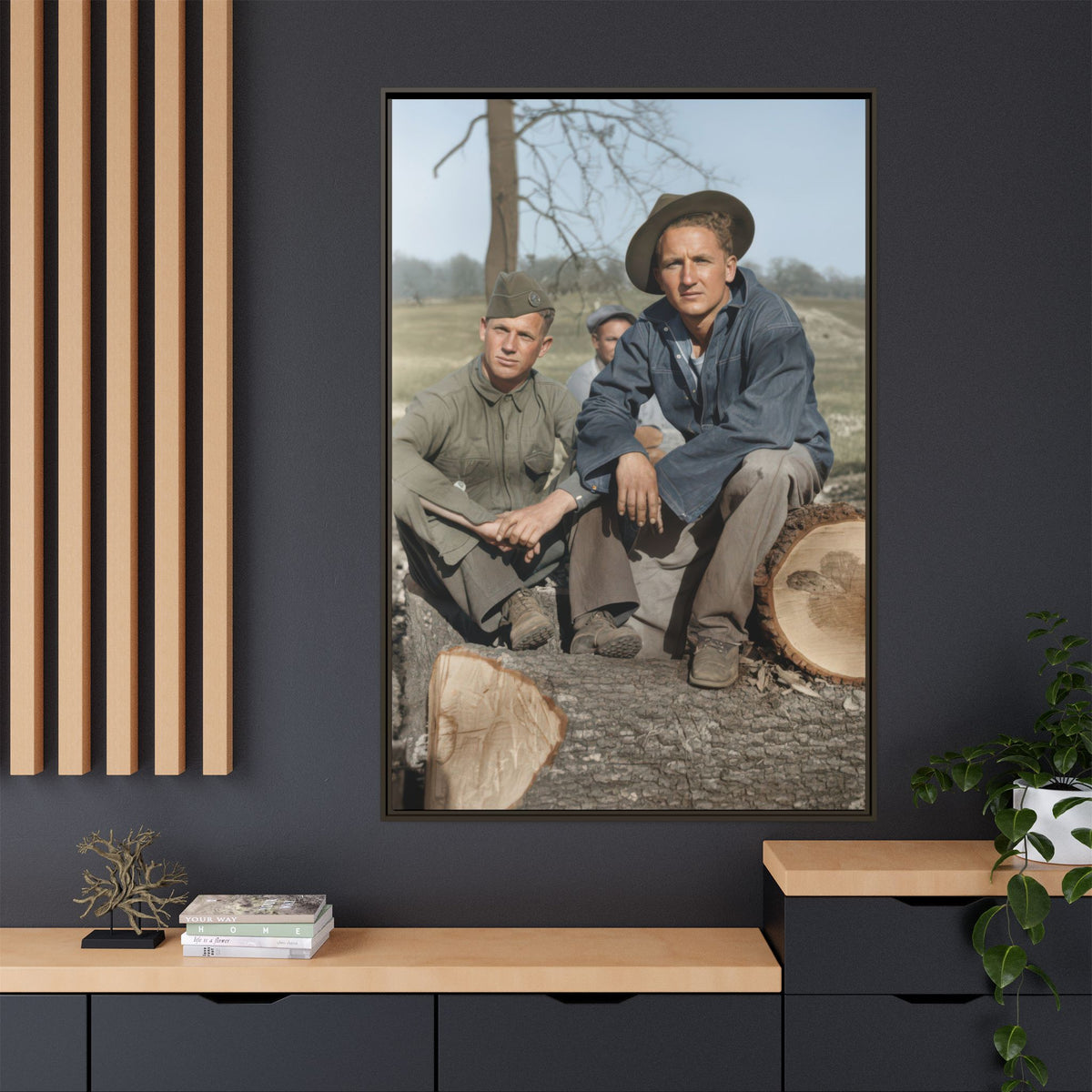 hommes 020 | Framed Vintage Photo - Matte Canvas