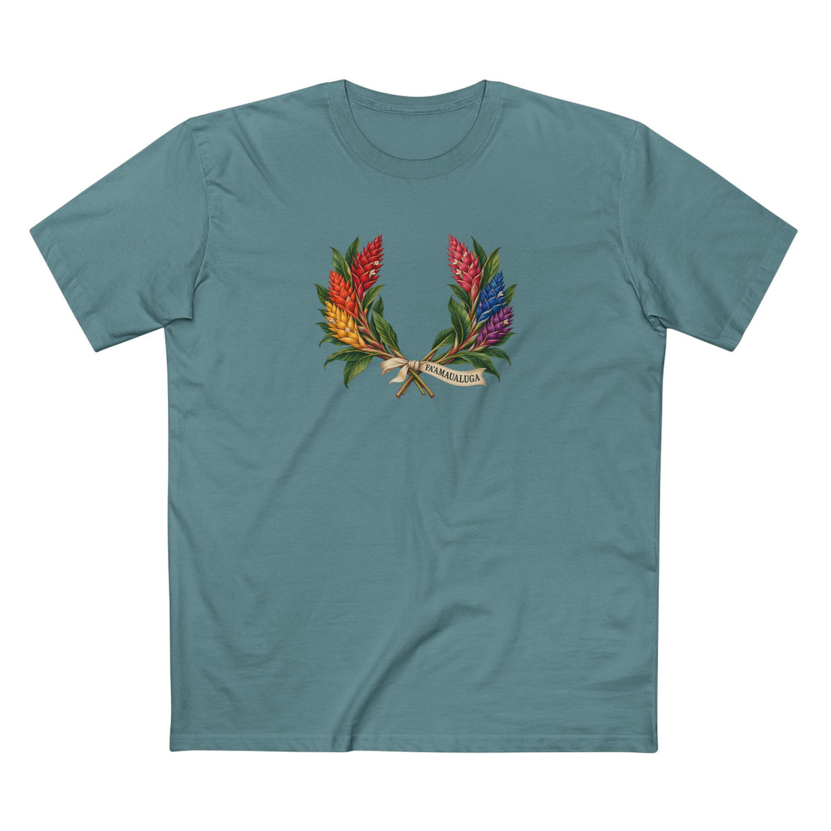 Samoan Teuila Pride T-Shirt | FAʻAMAUALUGA Botanical Wreath Tee