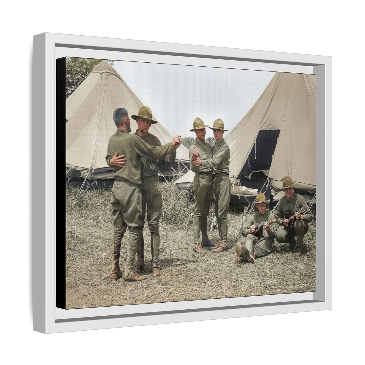 hommes 006 | Framed Vintage Photo - Matte Canvas