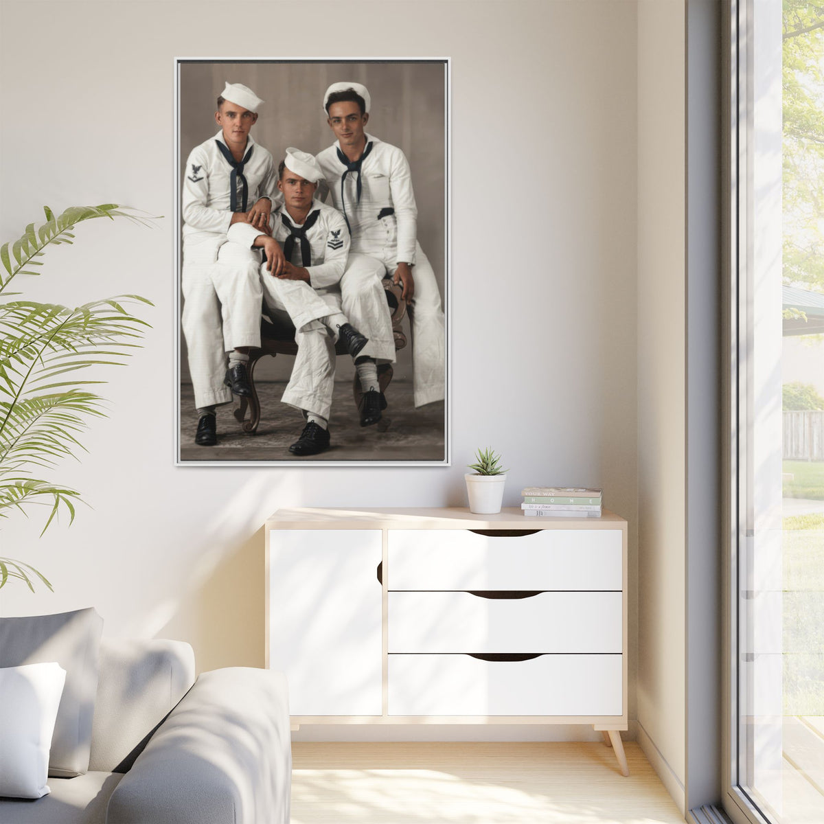 hommes 008 | Framed Vintage Photo - Matte Canvas
