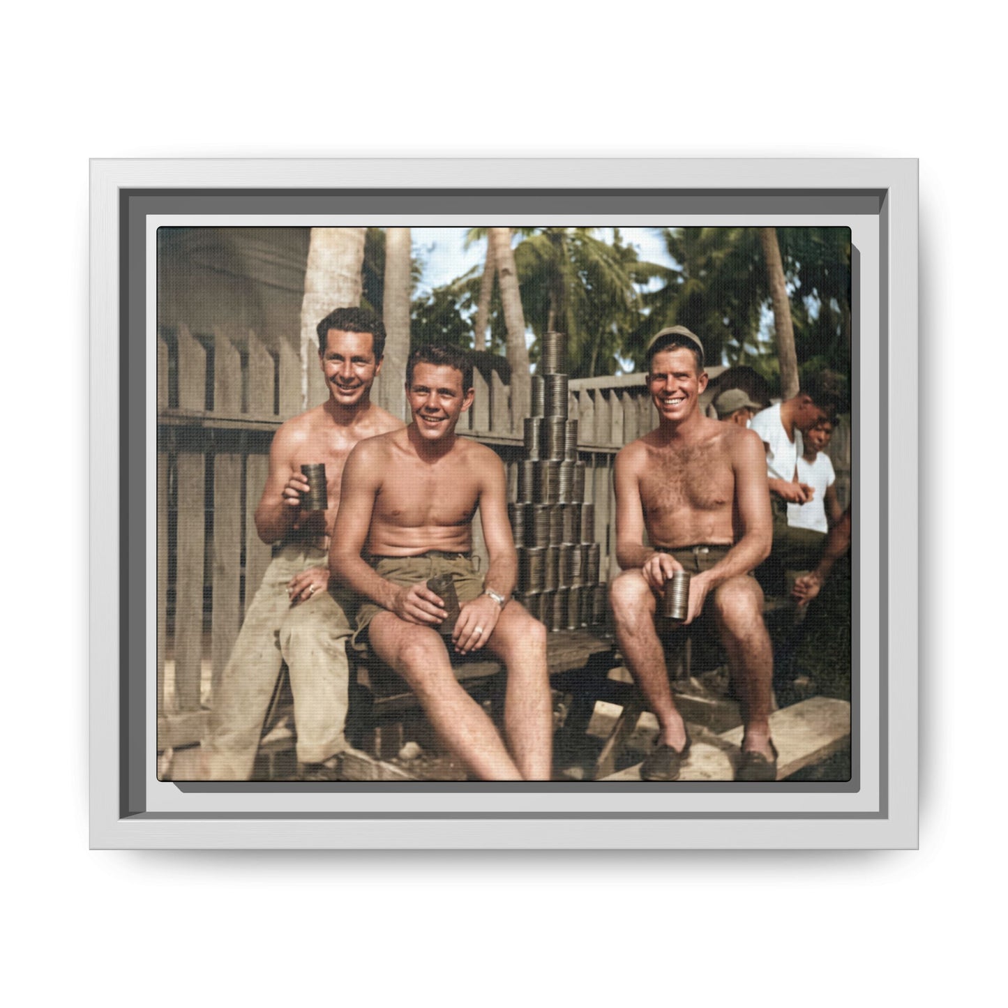 hommes 003 | Framed Vintage Photo - Matte Canvas
