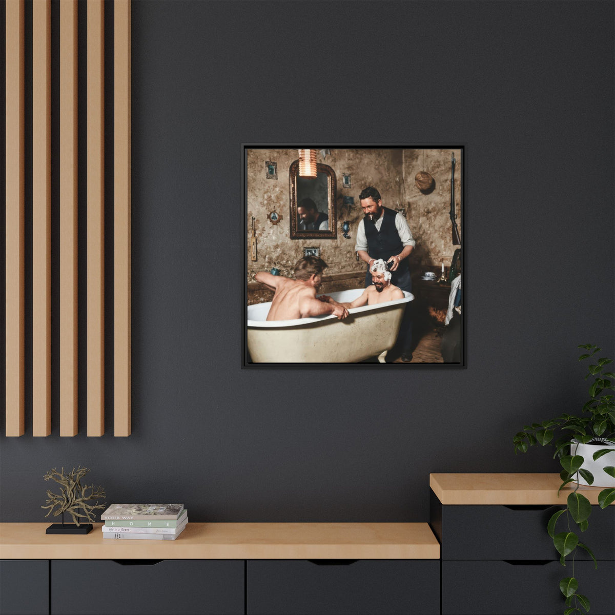 hommes 031 | Framed Vintage Photo - Matte Canvas2