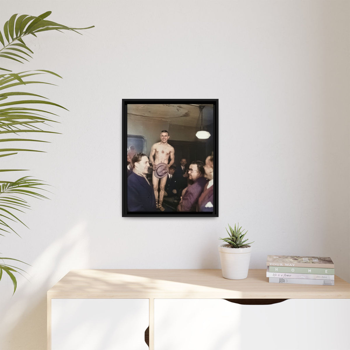 hommes 017 | Framed Vintage Photo - Matte Canvas