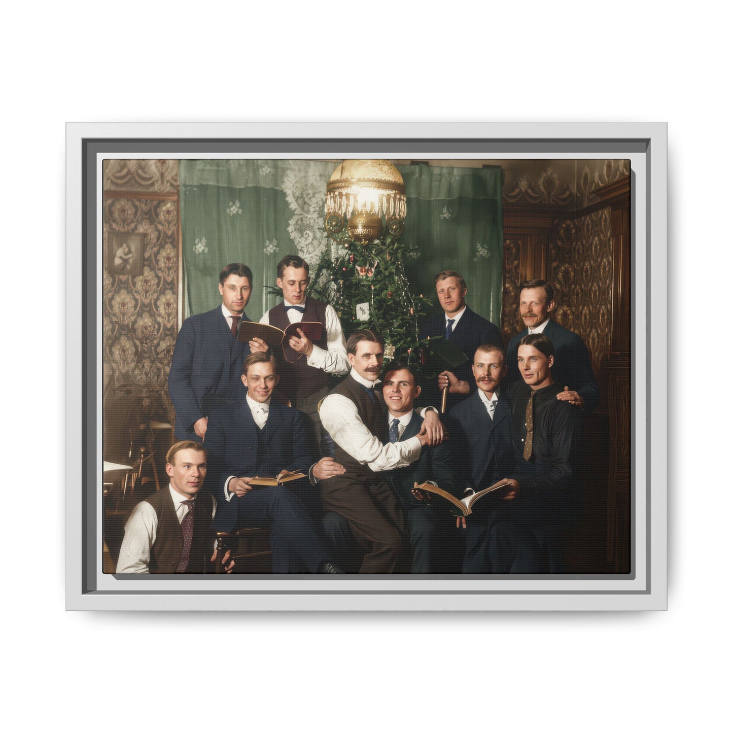 hommes 001 | Framed Vintage Photo - Matte Canvas