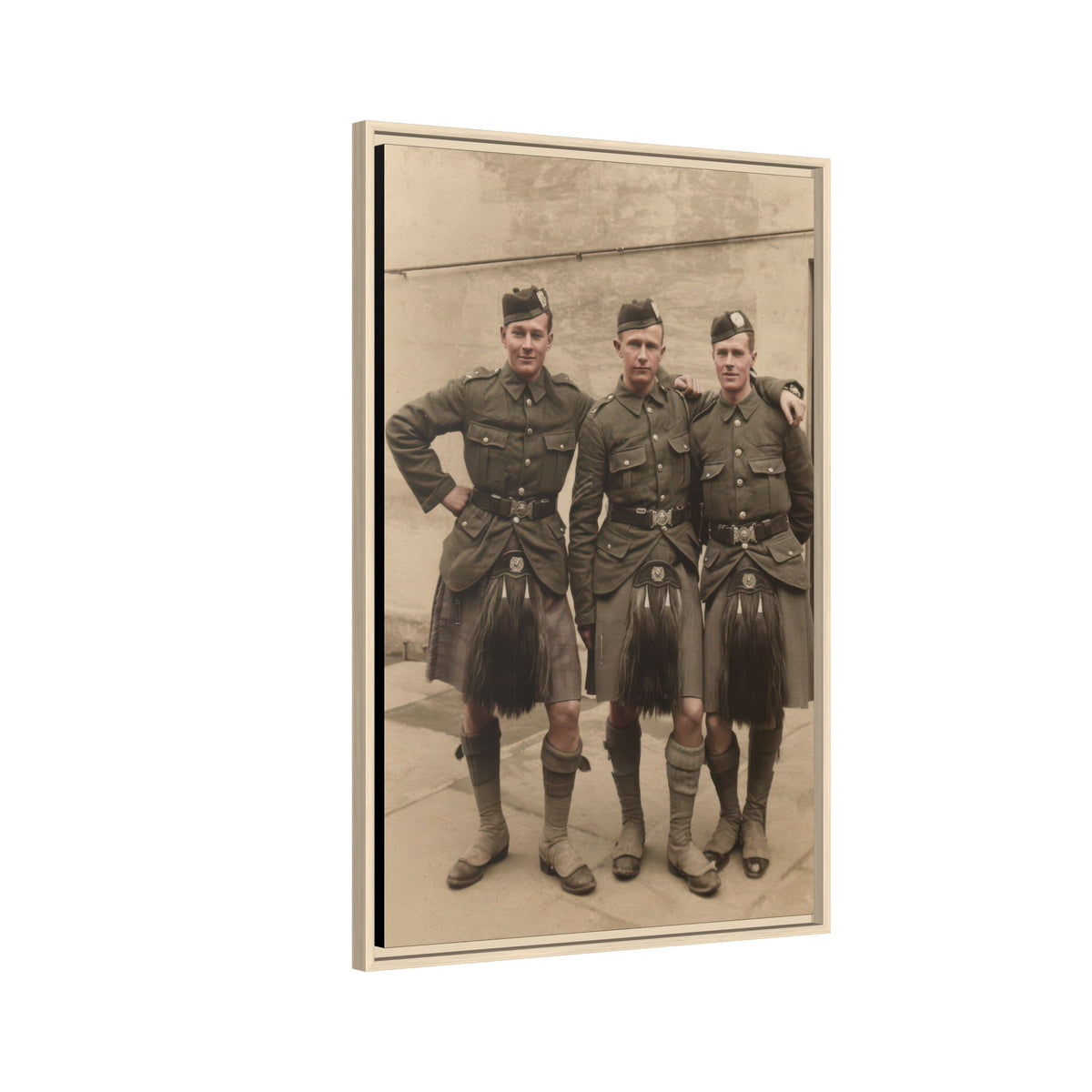 hommes 014 | Framed Vintage Photo - Matte Canvas