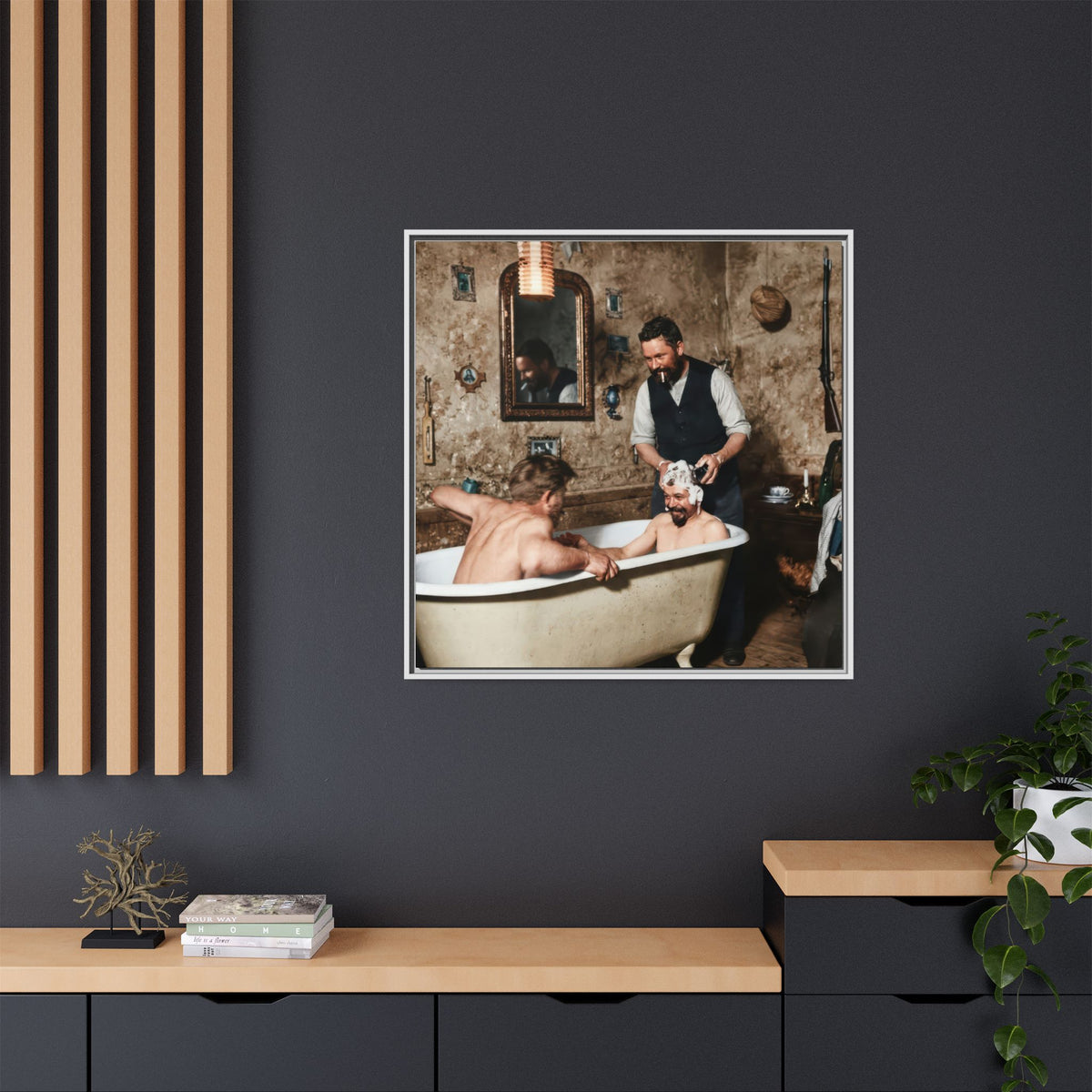 hommes 031 | Framed Vintage Photo - Matte Canvas2
