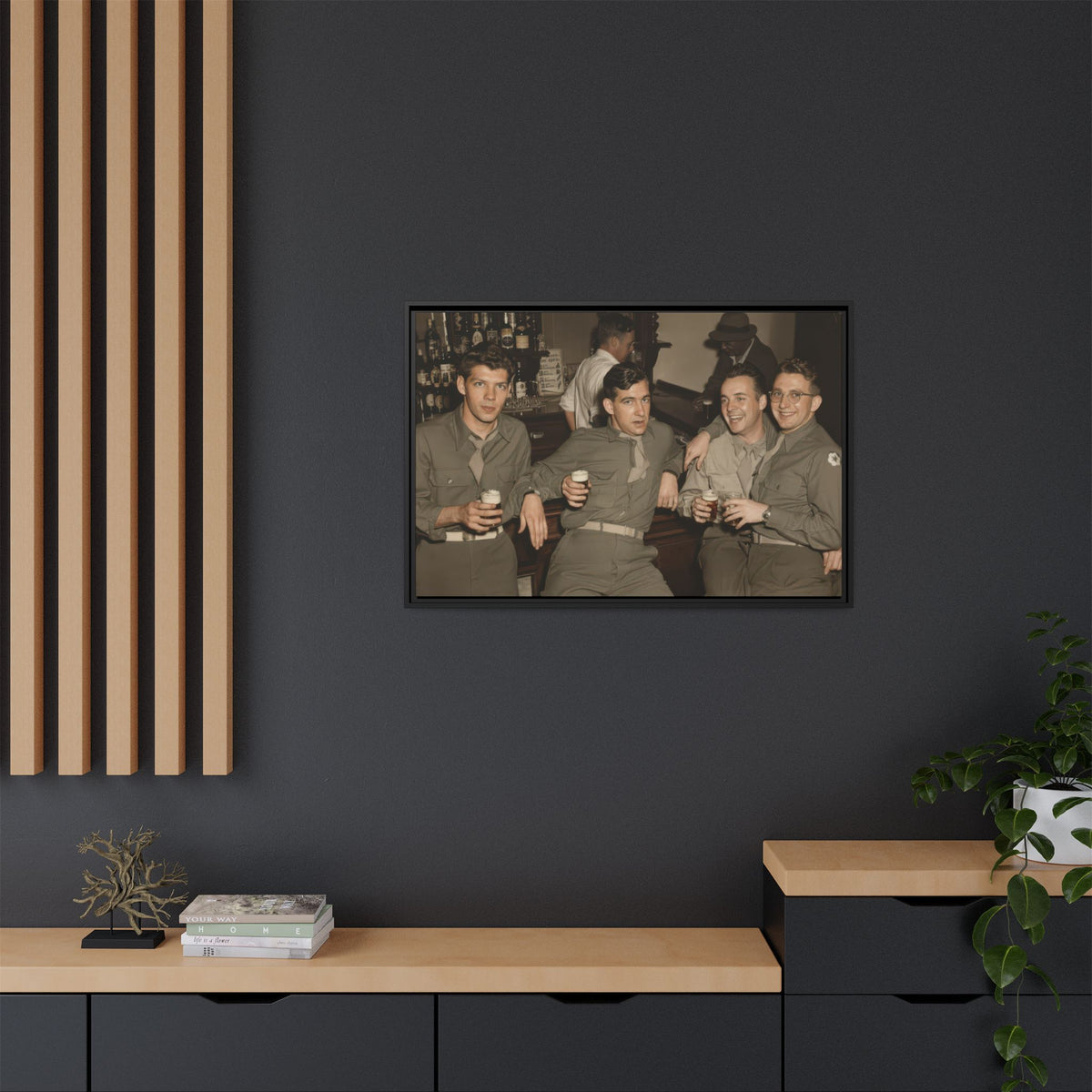 hommes 030 | Framed Vintage Photo - Matte Canvas